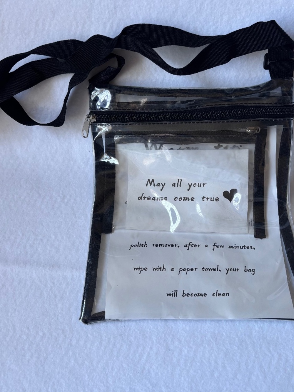 NWT Clear Crossbody Stadium Bag Transparent Purse Adjustable Strap
